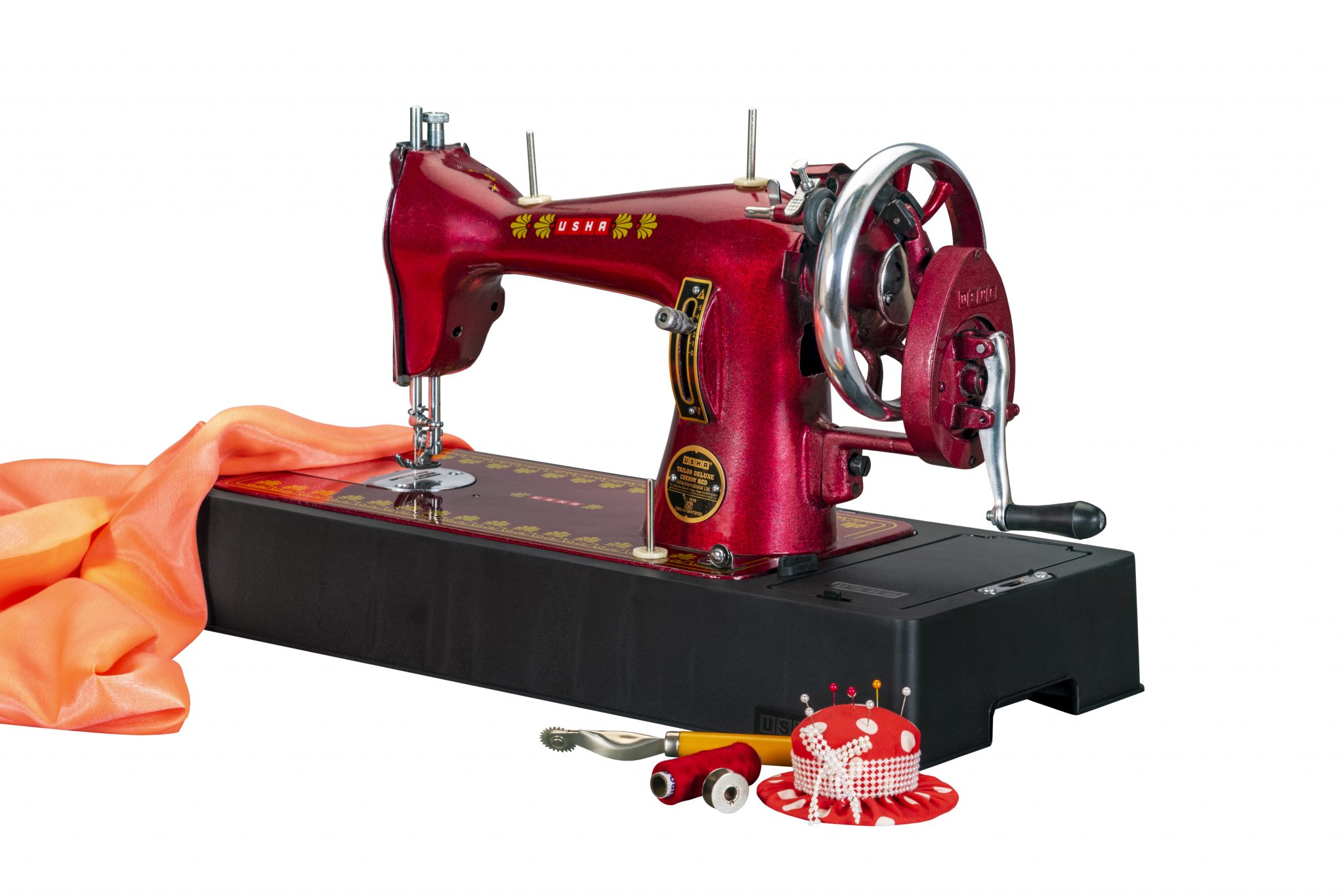 Tailor DLX Cherry Red Composite Hand Operated USHA