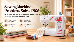 USHA sewing machine showing common sewing machine problems and quick fixes